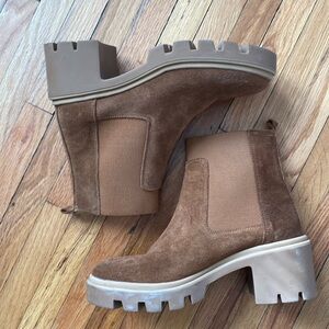 Brown suede boots